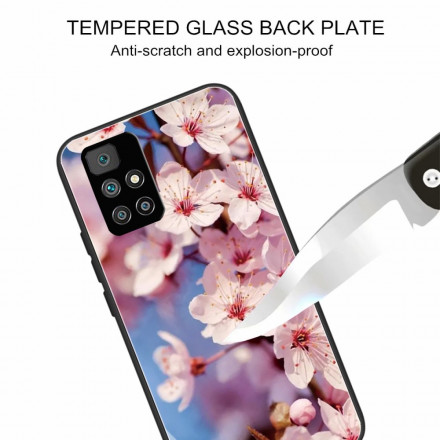 Xiaomi Redmi 10 Gehard glazen hoesje realistische bloemen