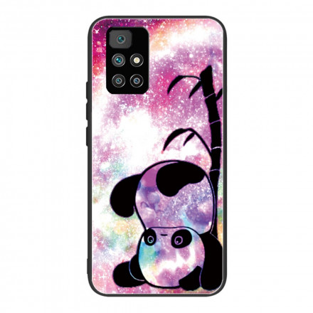 Xiaomi Redmi 10 Case gehard glas Panda en bamboe