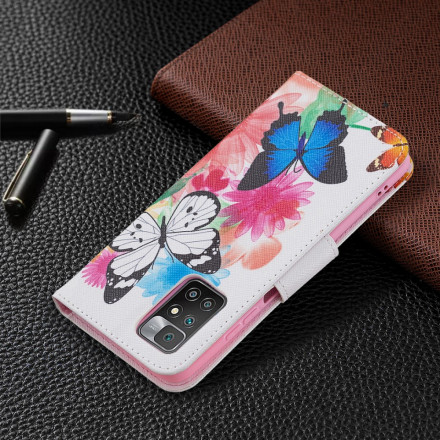 Xiaomi Redmi 10 Beschilderde Vlinders en Bloemen Case