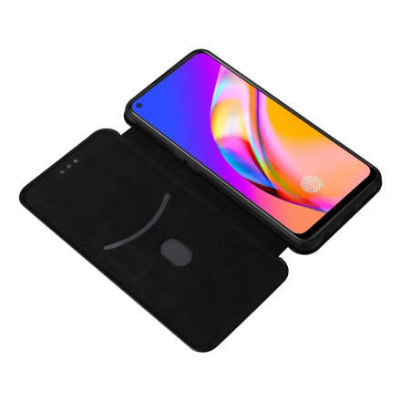 Flip Cover Oppo A94 5G Silicone Koolstofkleurig