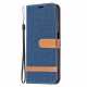 Xiaomi Redmi 10 stof en leer effect riem case Xiaomi Redmi 10 stof en leer effect riem case