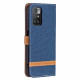 Xiaomi Redmi 10 stof en leer effect riem case Xiaomi Redmi 10 stof en leer effect riem case