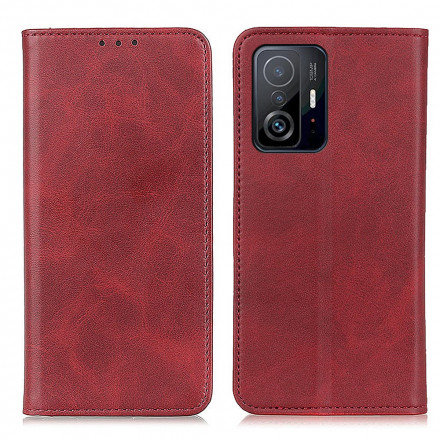 Flip Cover Xiaomi 11T / 11T Pro Split Leer Mat Flip Cover Xiaomi 11T / 11T Pro Split Leer Mat