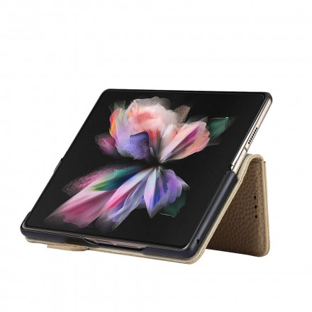 Samsung Galaxy Z Fold 3 5G Lederen Hoesje Echt Lychee