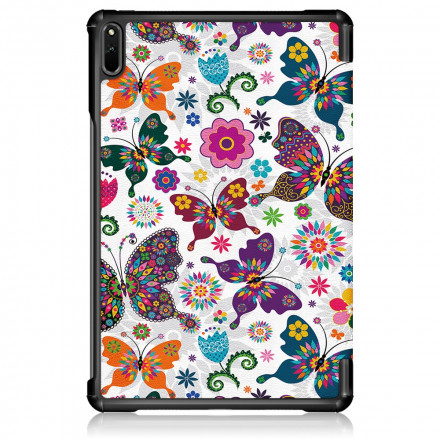 Smart Case Huawei MatePad 11 (2021) Vlinders en Bloemen Retro
