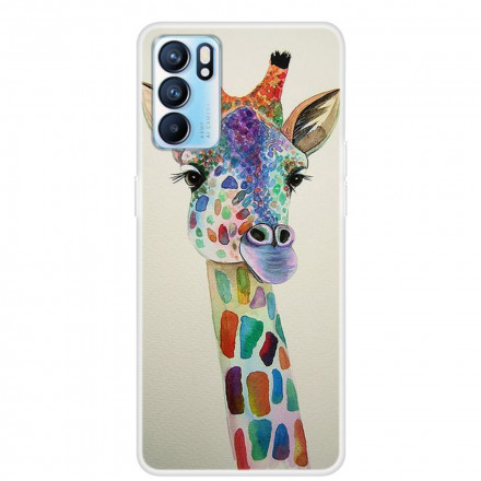 Oppo Reno 6 5G Giraffe Kleur Hoesje