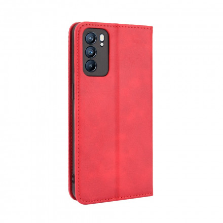 Flip Cover Oppo Reno 6 5G Leder Effect Vintage Styling