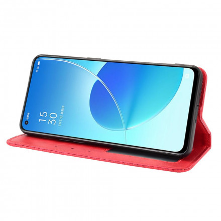 Flip Cover Oppo Reno 6 5G Leder Effect Vintage Styling