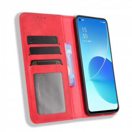 Flip Cover Oppo Reno 6 5G Leder Effect Vintage Styling