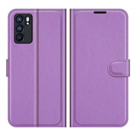 Oppo Reno 6 5G Leder Klassiek Lychee Hoesje