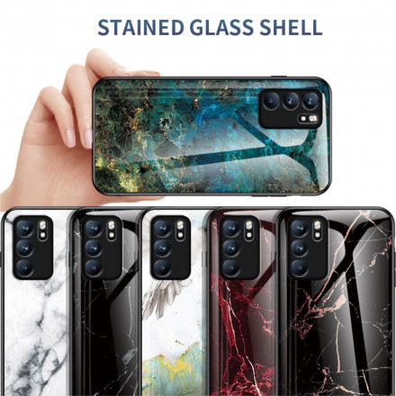 Oppo Reno 6 5G Premium kleuren getemperd glas case