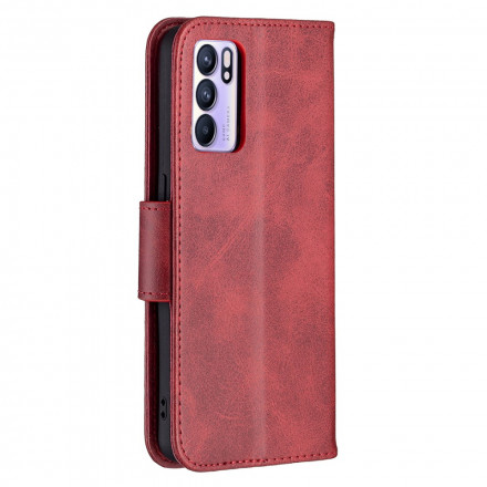 Oppo Reno 6 5G Gladde Hoesje Schuine Klep