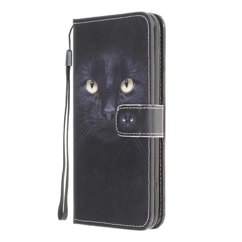 Samsung Galaxy M32 zwart kat oog riemen geval