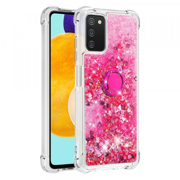 Samsung Galaxy A03s Glitter Hoesje met Ring Steun