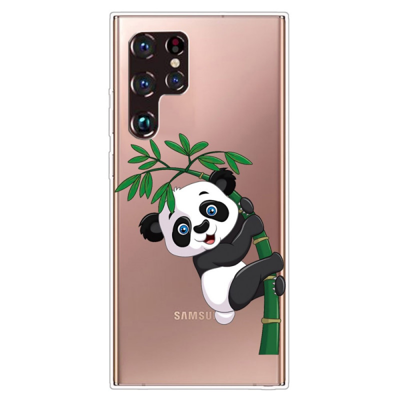 Samsung Galaxy S22 Ultra 5G Panda Hoesje Op Bamboe