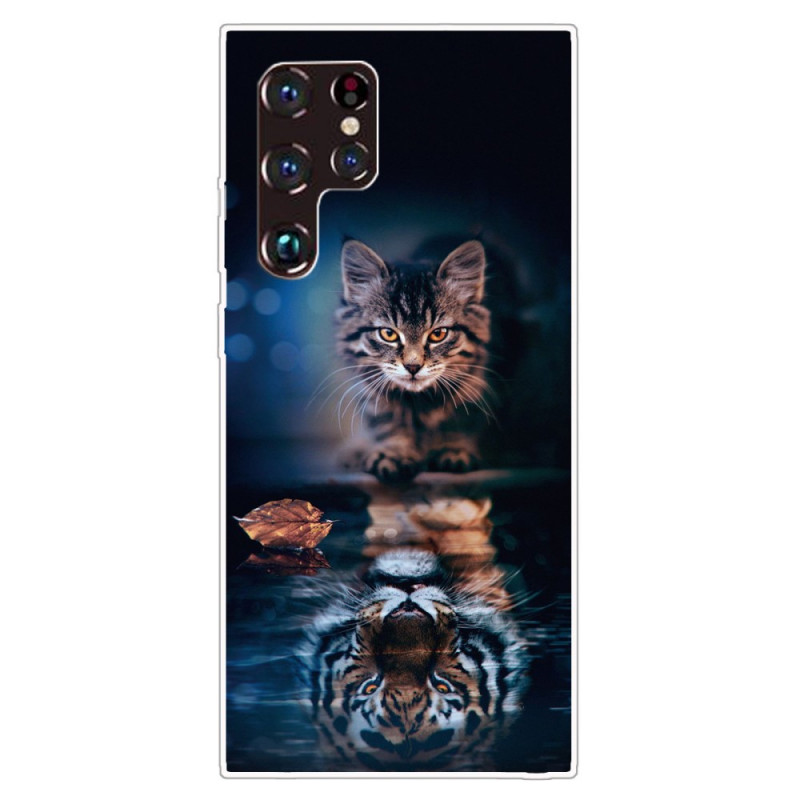 Samsung Galaxy S22 Ultra 5G Reflectie Cat Case