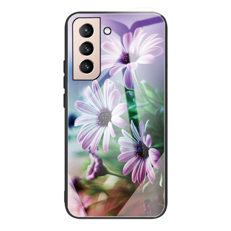 Samsung Galaxy S22 Plus 5G getemperd glas case Realistische bloemen