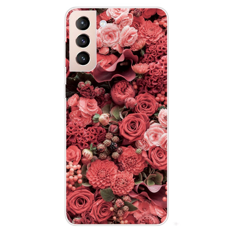 Samsung Galaxy S22 5G Roze Bloem Hoesje