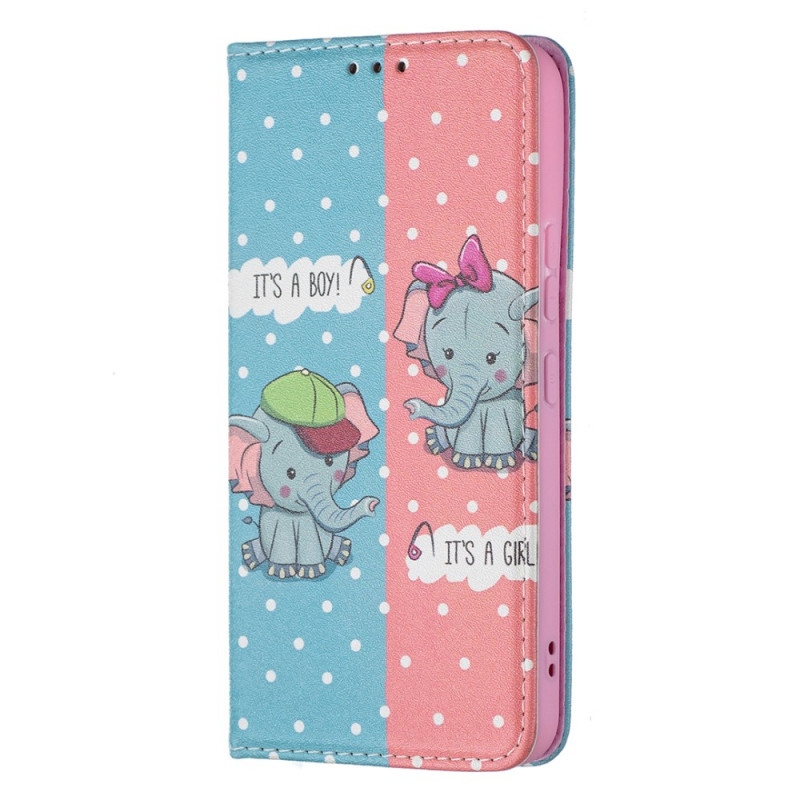 Flip Cover Samsung Galaxy S22 5G Baby Olifantjes