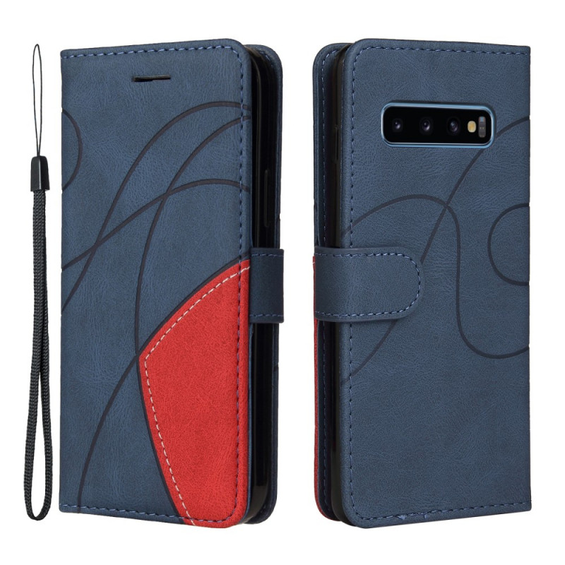Samsung Galaxy S10 Tweekleurig Handtekening Kunstleer Hoesje