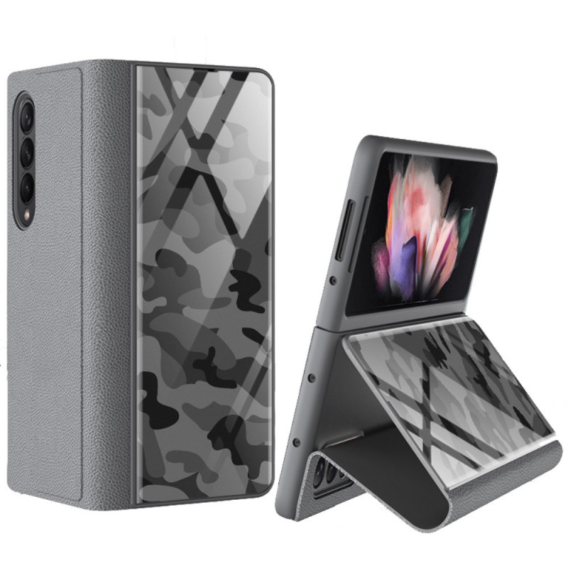 Flip Cover Samsung Galaxy Z Fold 3 5G gehard glas Camouflage