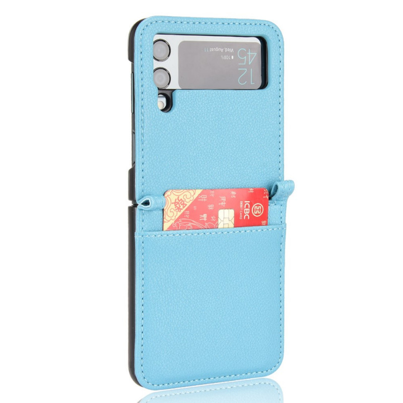 Samsung Galaxy Z Flip 3 5G Lederen Stijl Hoesje Litchi Card Case