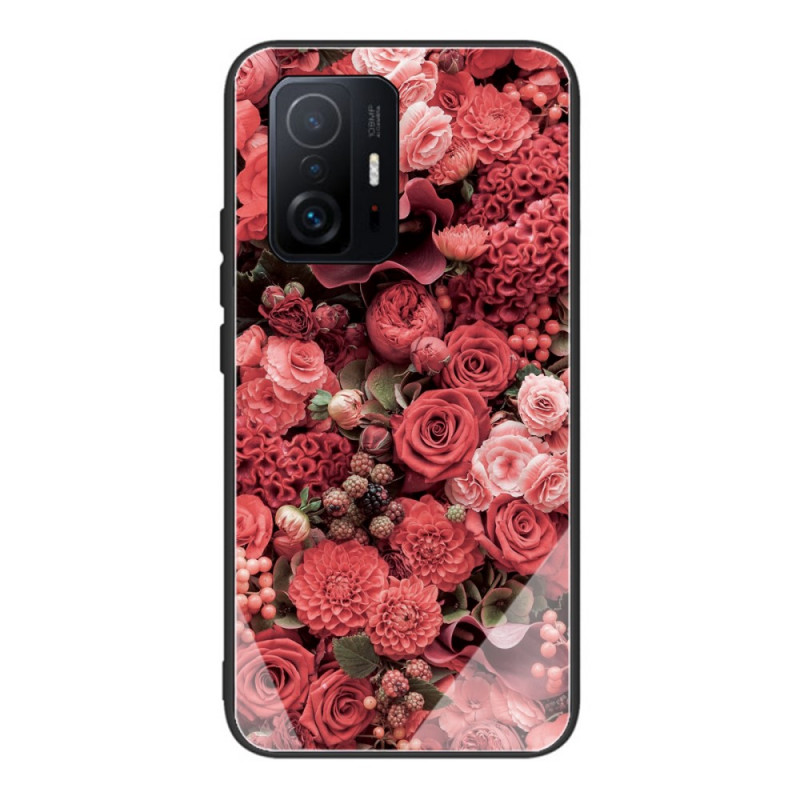 Xiaomi 11T / 11T Pro Hard Cover Glas Roze Bloemen