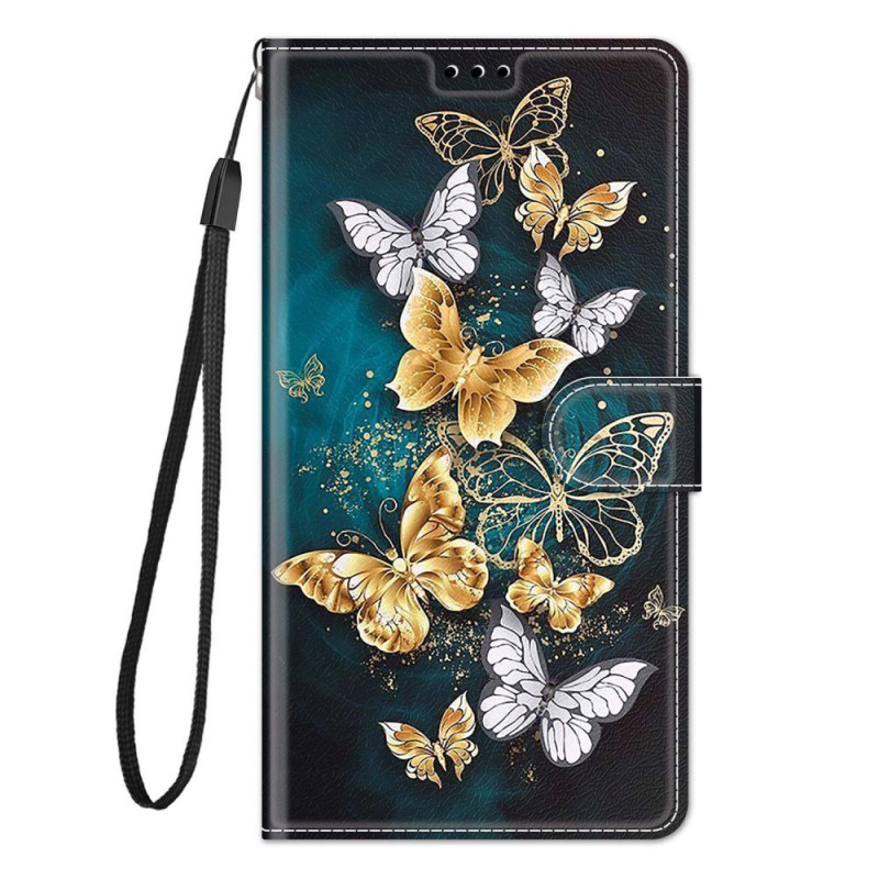 Case Xiaomi Redmi Note 10 Pro Fan van Vlinders met riem