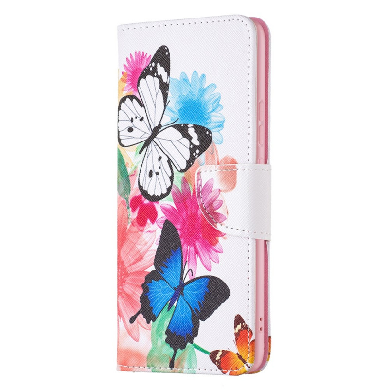 Hoesje Xiaomi 12 / 12X / 12S geverfde vlinders en bloemen