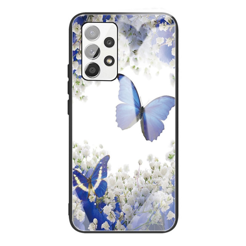 Samsung Galaxy A53 5G gehard glas case vlinders ontwerp