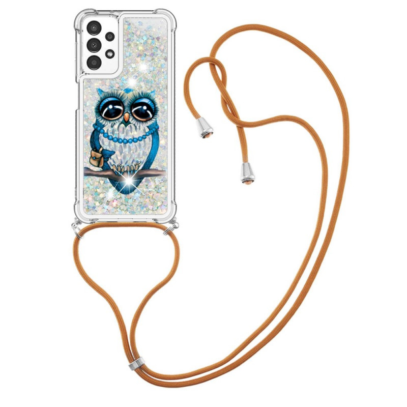Samsung Galaxy A13 hoesje met pailletten Miss Owl