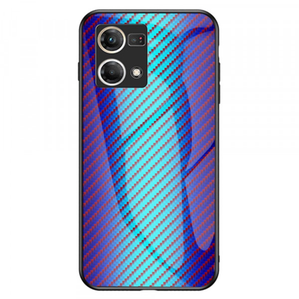 Oppo Reno 7 Koolstofvezel Gehard Glazen Hoesje