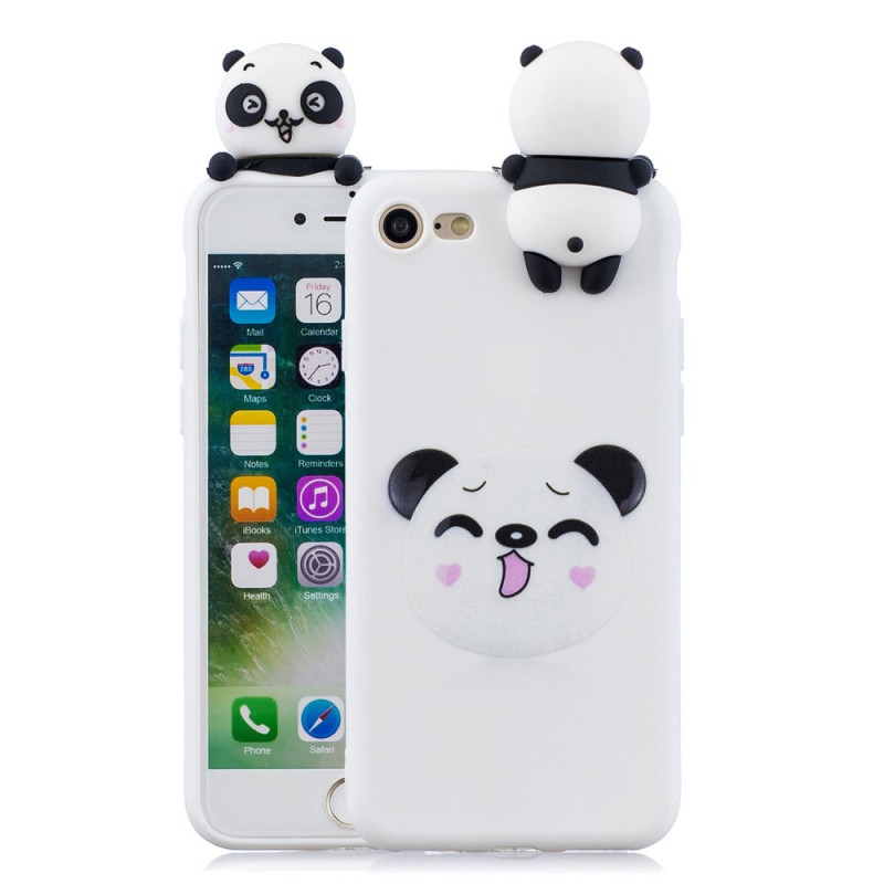 Hoesje iPhone SE 3 / SE 2 / 8 / 7 Panda Fun 3D