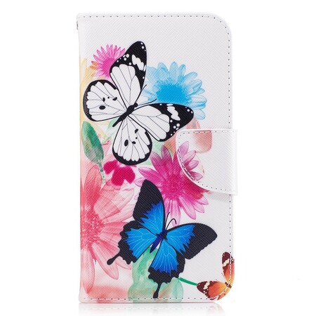 Samsung Galaxy J5 2017 Hoesje Beschilderde Vlinders en Bloemen