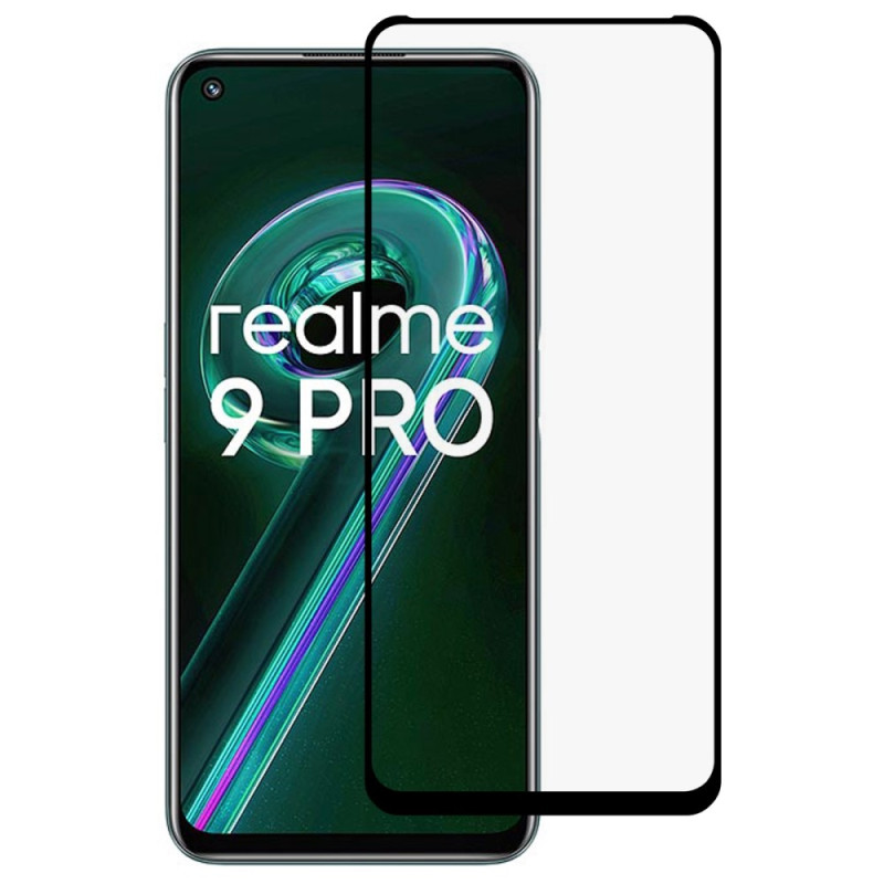 Realme 9 5G / 9 Pro 5G Zwart Contour gehard glas bescherming