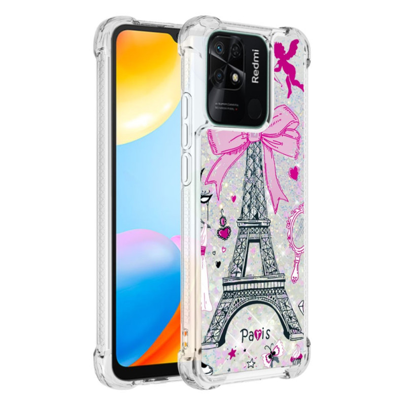 Xiaomi Redmi 10C Glitter Hoesje Eiffeltoren