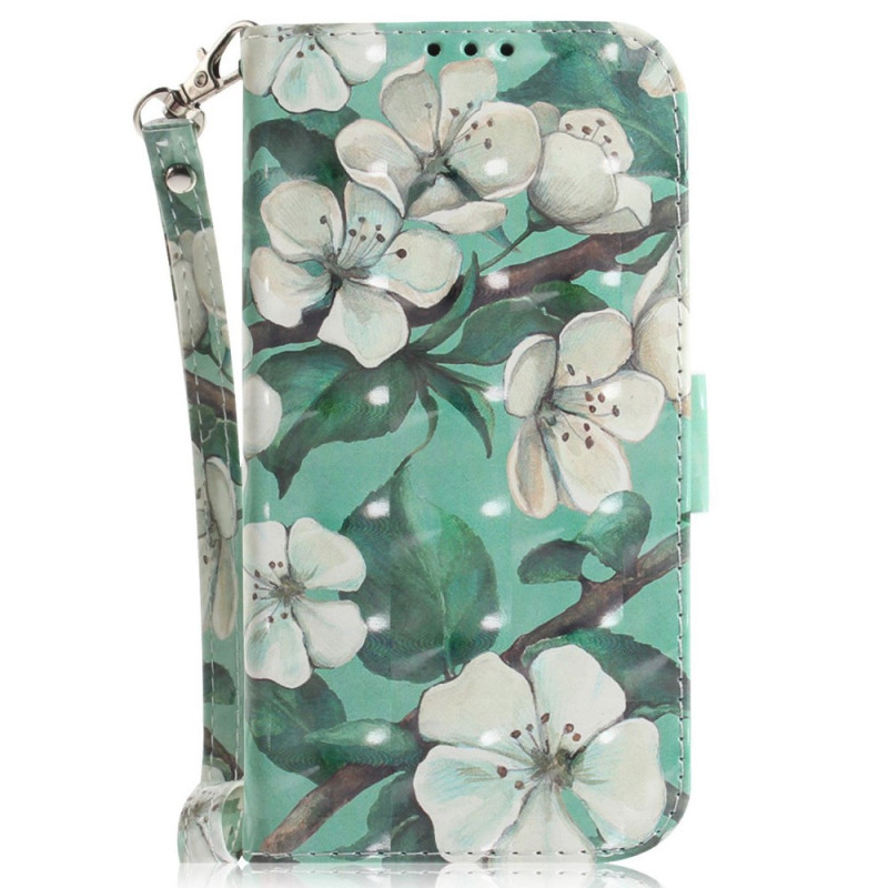 Xiaomi Redmi 10C wit bloem riem case