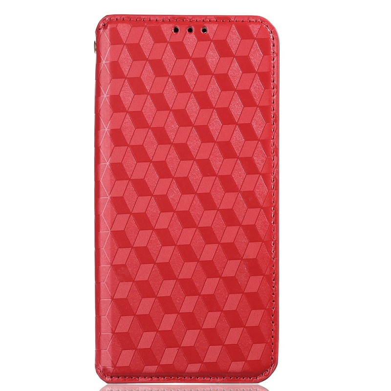 Flip Cover Xiaomi Redmi Note 12T Pro/Poco X4 GT Lederen Effect 3D Kubussen