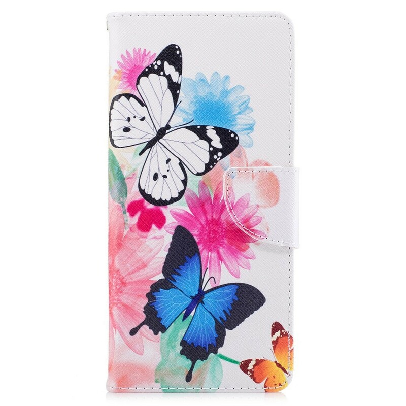 Samsung Galaxy Note 8 Hoesje Beschilderde Vlinders en Bloemen