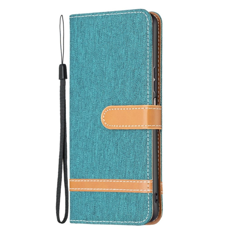 Xiaomi Redmi 10C stof en leer effect riem case