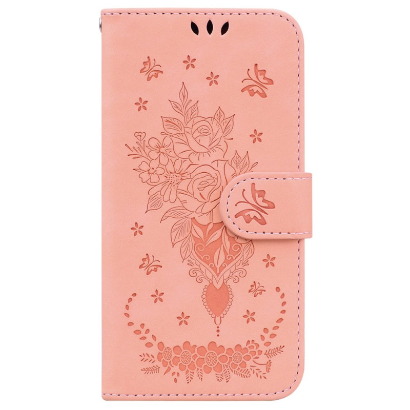 Xiaomi Redmi 10C Rose en Vlinder Strap Case