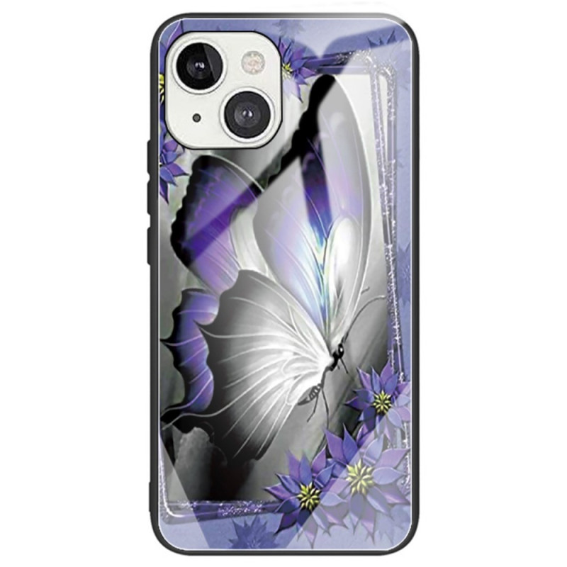 iPhone 14 Gehard glas Vlinder paars