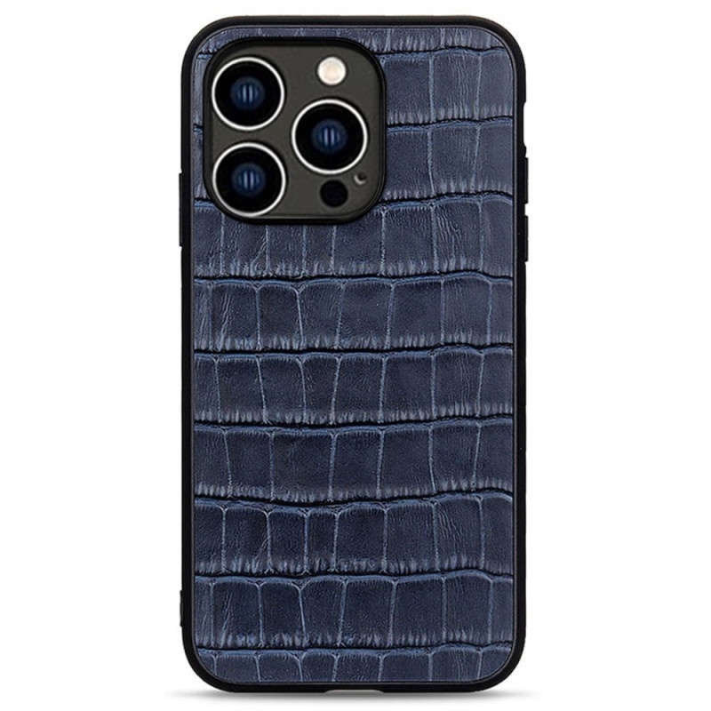 iPhone 14 Pro echt lederen hoesje krokodil textuur