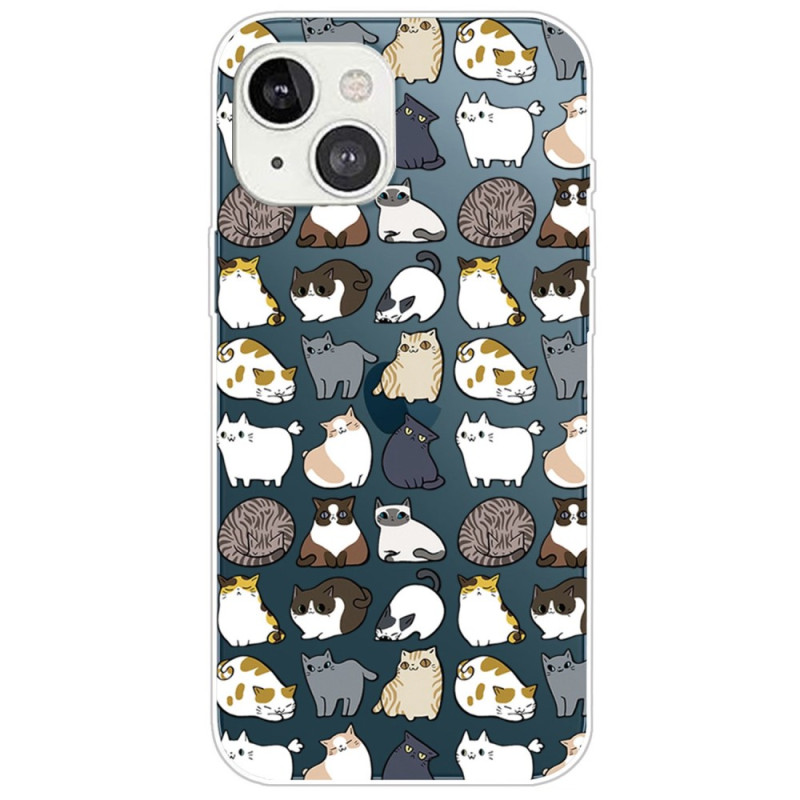 iPhone 14 Plus Clear Case Cats