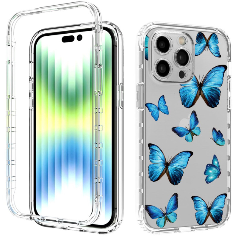 iPhone 14 Pro Max Versterkte Case Blauw Vlinders