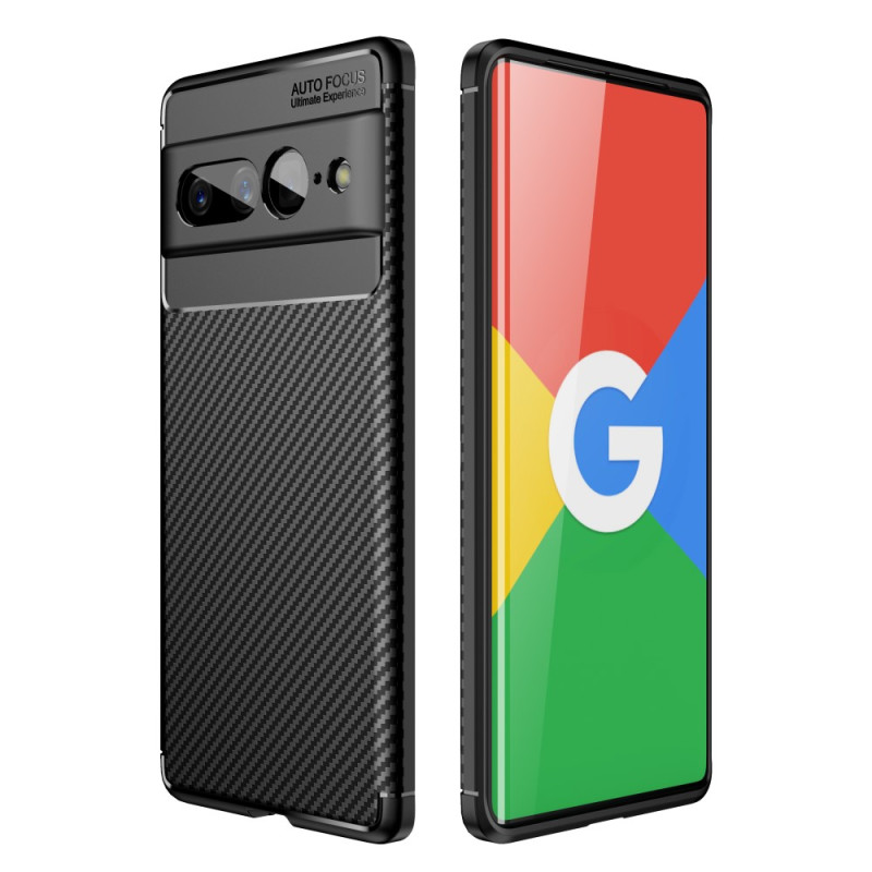 Google Pixel 7 Pro Cover Flexibele Koolstofvezel Textuur