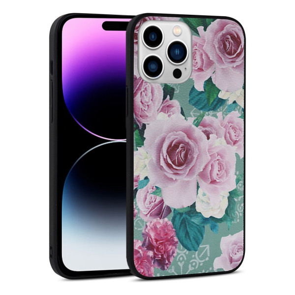 iPhone 14 Pro kunstlederen hoesje Floral