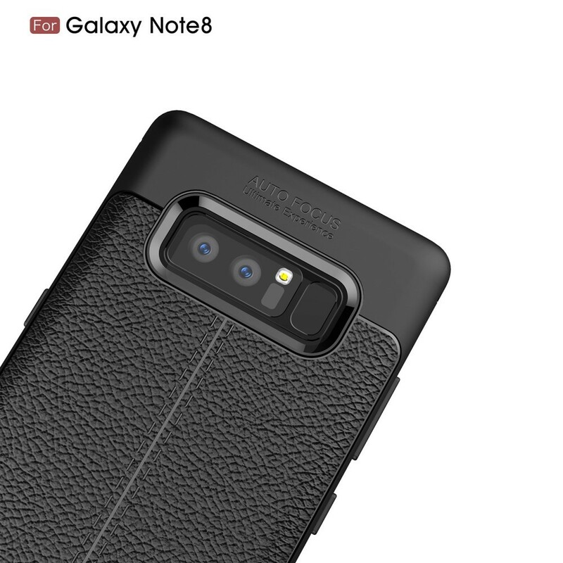 Samsung Galaxy Note 8 Lederen Hoesje Lychee Effect Dubbele Lijn