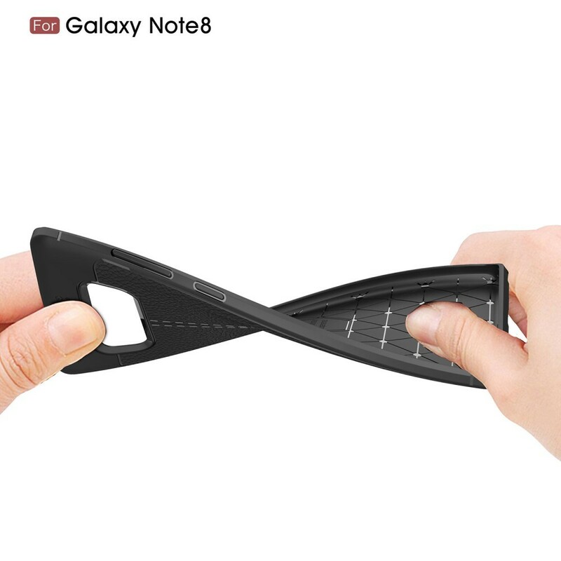 Samsung Galaxy Note 8 Lederen Hoesje Lychee Effect Dubbele Lijn