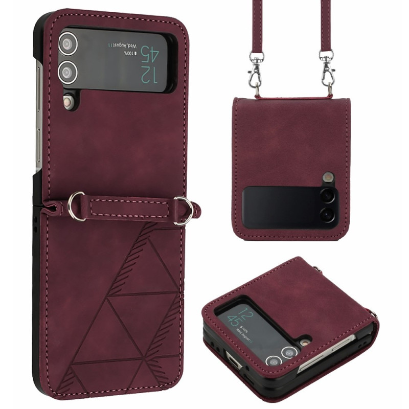 Samsung Galaxy Z Flip 4 Driehoekjes Case met Schouderriem